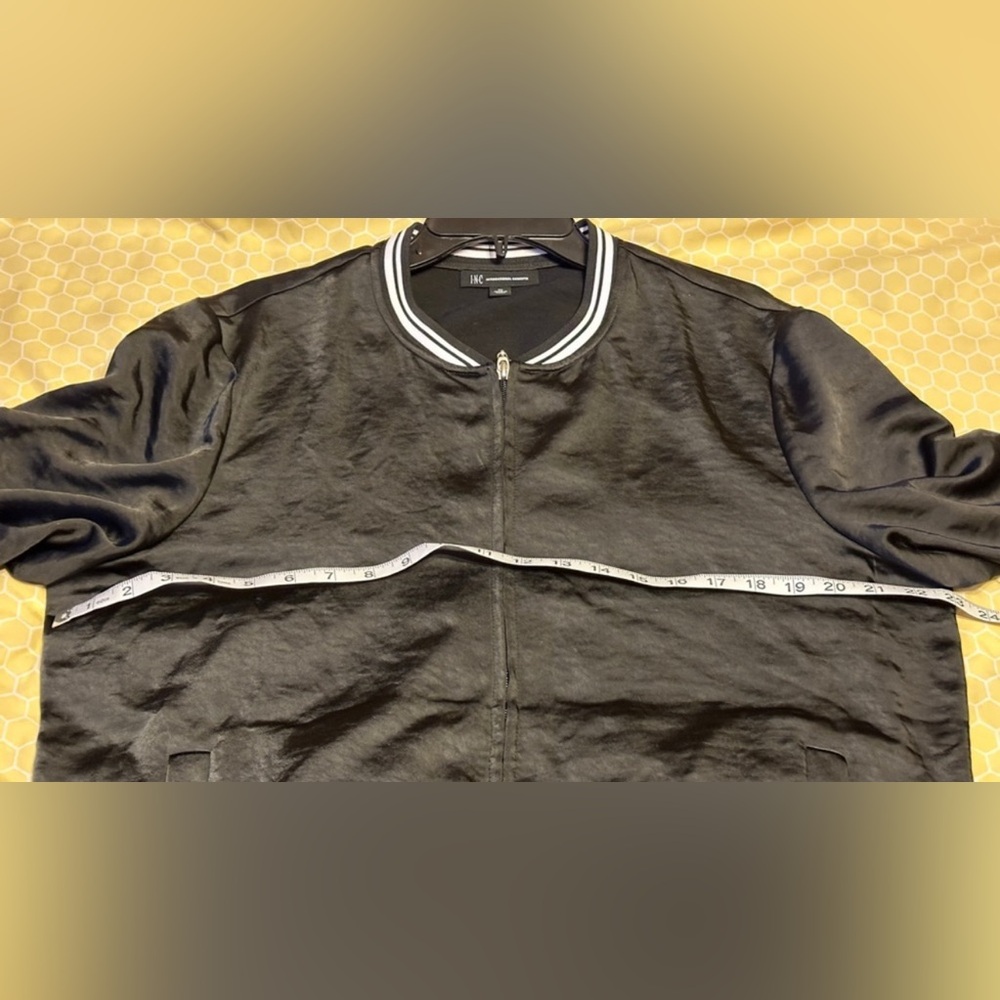INC International Concepts Varsity Bomber Jacket with Striped Collar - Picture 7 of 8